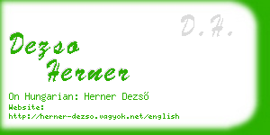 dezso herner business card