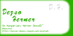dezso herner business card